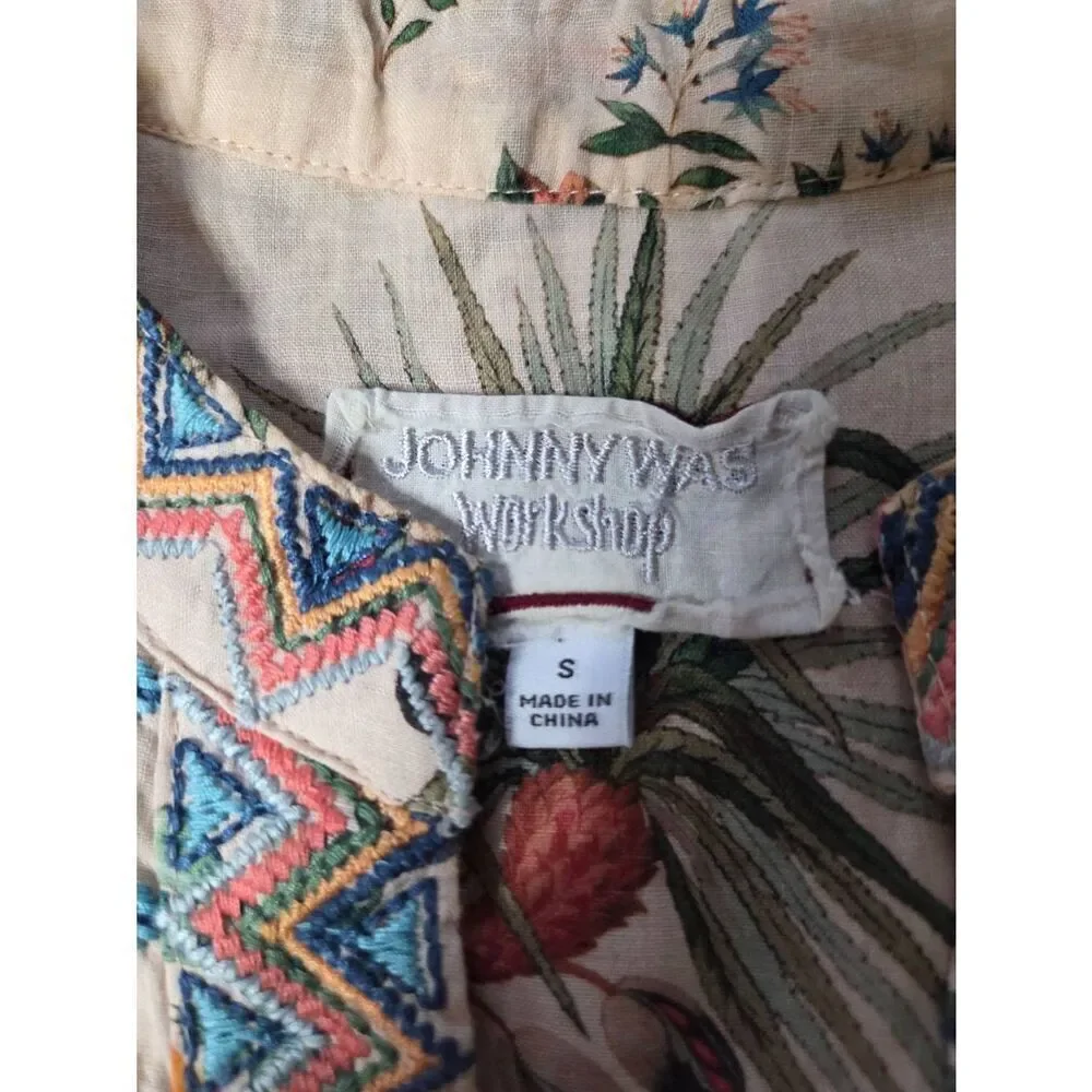 Johnny Was Puff Sleeve Effortless Tunic In Dessert Print  Sz Small